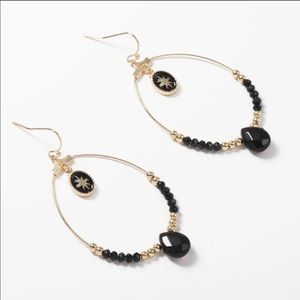 Dark Amethyst Dangle Earrings Northern Star Charm